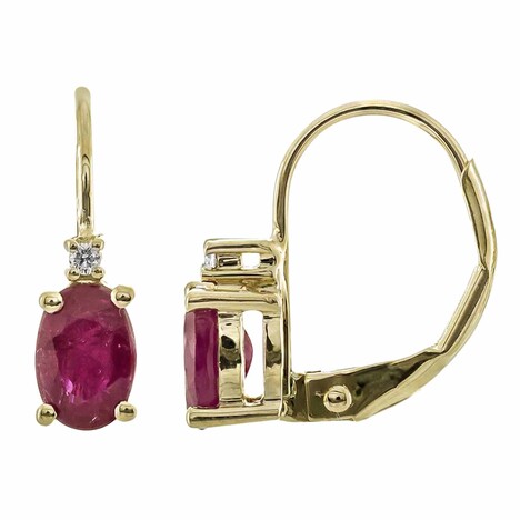 10K AAA Mozambique Ruby Gold Earrings