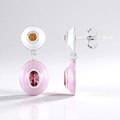 Orecchini in argento con Tormalina Rosa