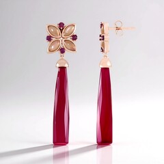 Orecchini in argento con Calcedonio Rosso (KM by Juwelo)