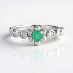Anello in argento con Smeraldo Colombiano (de Melo Essence)