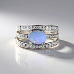 Anello in argento con Opale Australiano