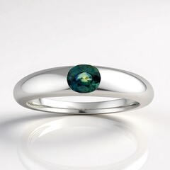 Anello in argento con Zaffiro Petrolio