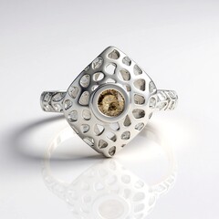 Zilveren ring met een I2 Champagne Diamant