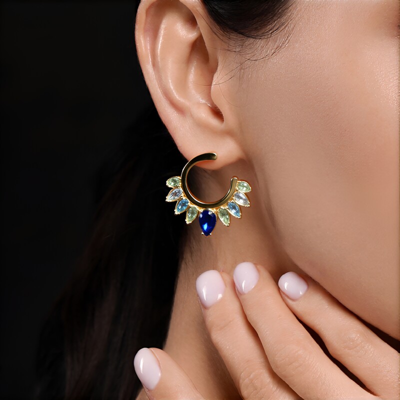 Pendientes en plata con Cuarzo azul