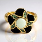 Anello placcato in oro con Ametista Verde