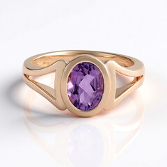 Anello in argento con Ametista Rose de France (KM by Juwelo)