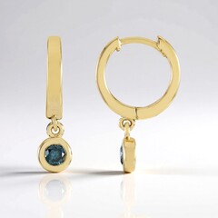 Orecchini in argento con Diamante Blu I2