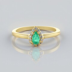 Bague en argent et Emeraude de Russie