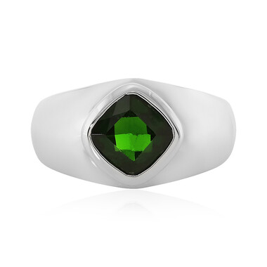 Anello in argento con Diopside Russo