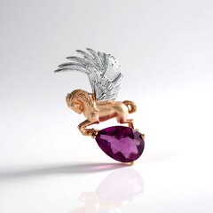 Spilla in argento con Fluorite Rosa