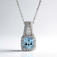 Collana in oro con Acquamarina Brasiliana AAA (CIRARI)