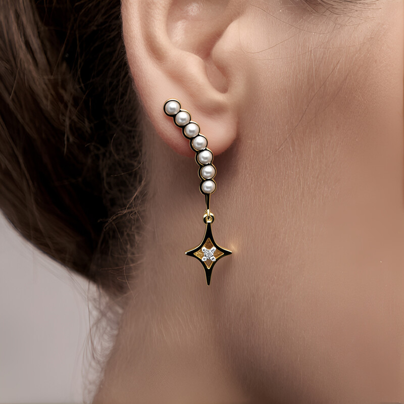 Pendientes en plata con Perla plateada Freshwater