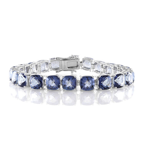 Mystic Blue Quartz Silver Bracelet