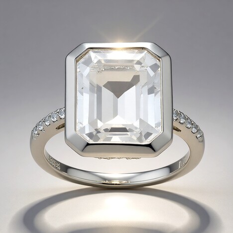 Anello in argento con Topazio Bianco (Adela Silber)