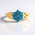 Anello in argento con Apatite Blu Neon