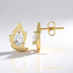 Orecchini in argento con Topazio Bianco