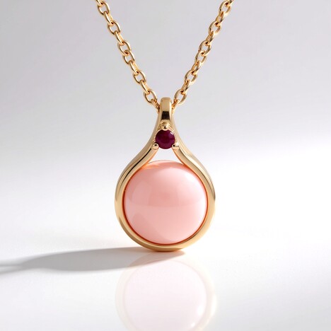 Collana in argento con Opale Rosa (KM by Juwelo)