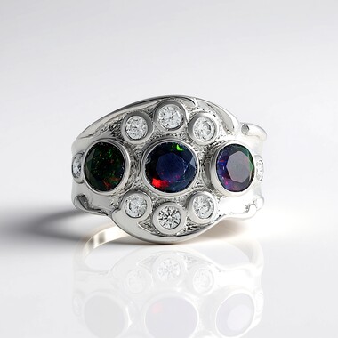 Anello in argento con Opale Mezezo (de Melo Essence)