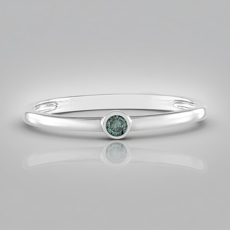 Anello in oro con Diamante Blu I3