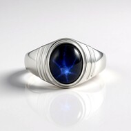 Anello in argento con Zaffiro Stellato Blu (de Melo Essence)