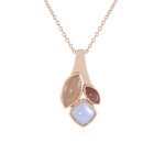 Collana in argento con Pietra di Luna Pesca (KM by Juwelo)