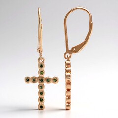 Orecchini placcati in oro con Diamante Fancy