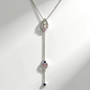Collana in argento con Zaffiro di Laos (Jahdo)