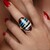 Anello in argento con Turchese Kingman Mohave Blu (Jones Lee)