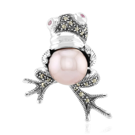 Zilveren hanger met een paarse Ming parel (TPC)