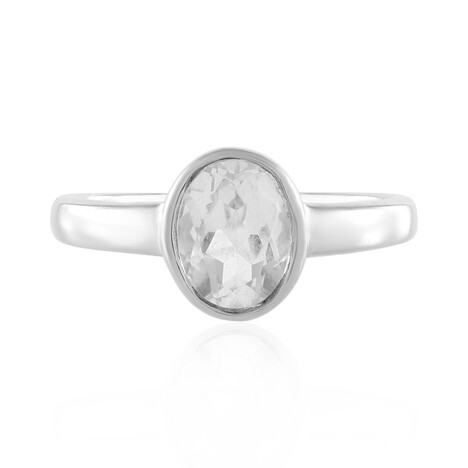 Anillo en plata con Topacio blanco