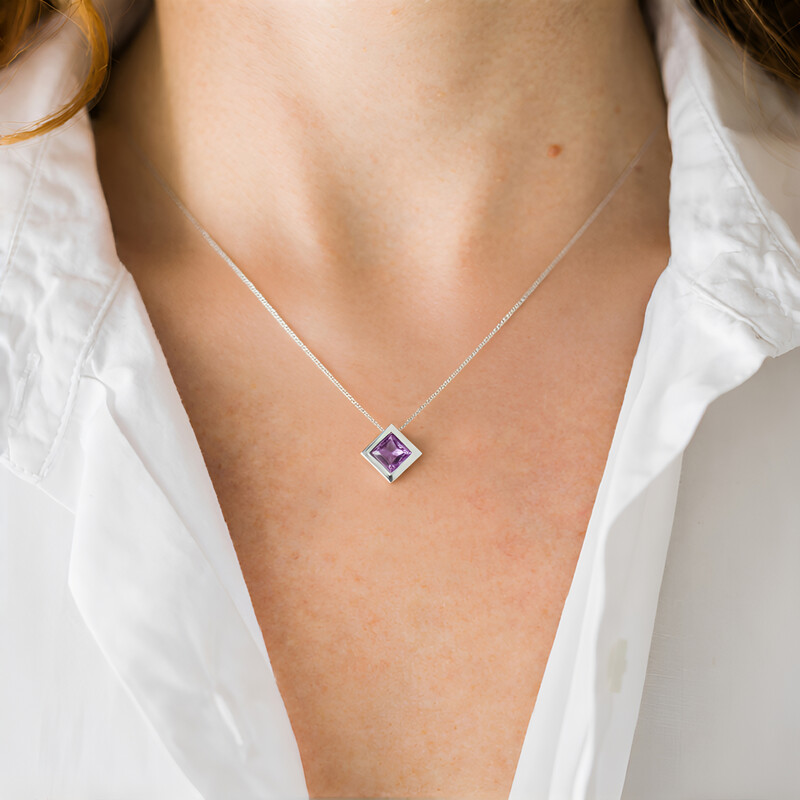 Ciondolo in argento con Ametista Boliviana (MONOSONO COLLECTION)