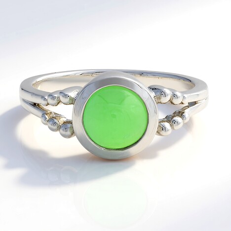 Anello in argento con Crisoprasio Imperiale