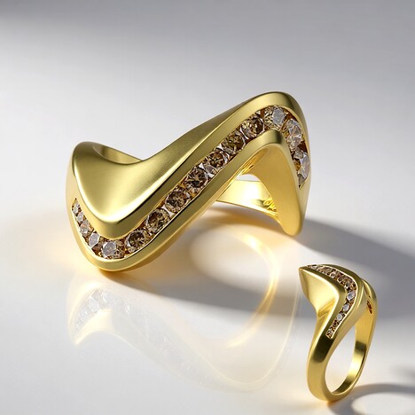 Anello in oro con Diamante Champagne I2 (de Melo Gold)