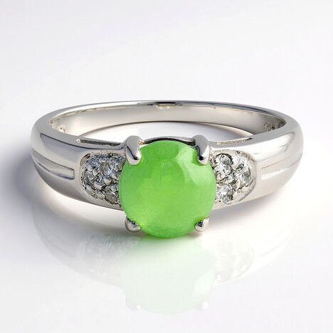 Anello in argento con Crisoprasio Imperiale