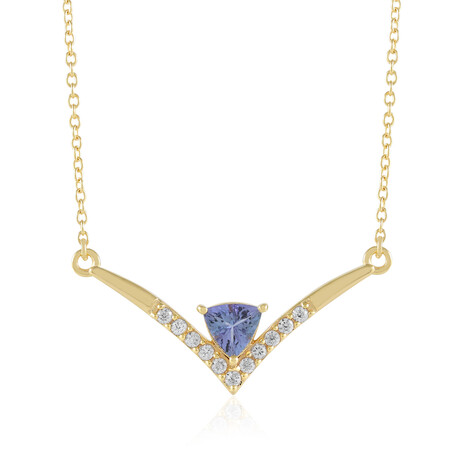 Zilveren halsketting met een Onverhitte Tanzaniet