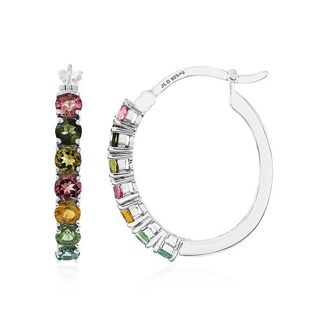 Zilveren oorbellen met toermalijnen