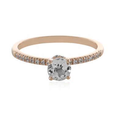 Gouden ring met een witte kunziet (Adela Gold)