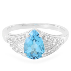 Swiss Blue Topaz Silver Ring