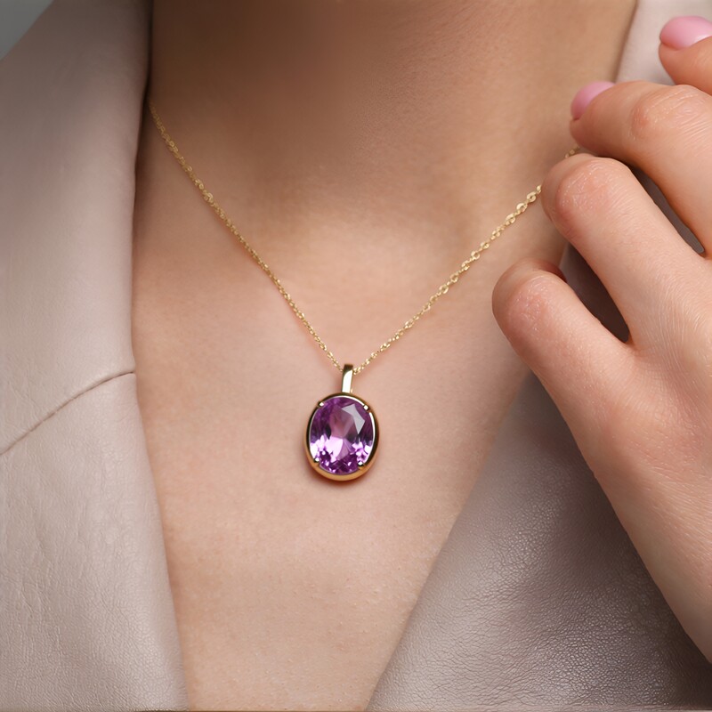 Colgante en plata con Amatista Rosa de Francia