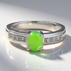 Anello in argento con Crisoprasio Imperiale