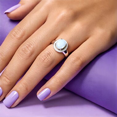 Anillo en plata con Amatista verde