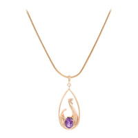 Sibirischer Amethyst-Silberhalskette