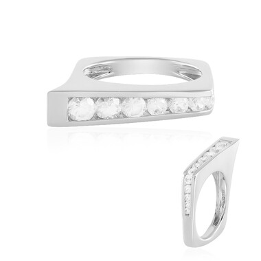 Zilveren ring met een zirkoon (de Melo Essence)