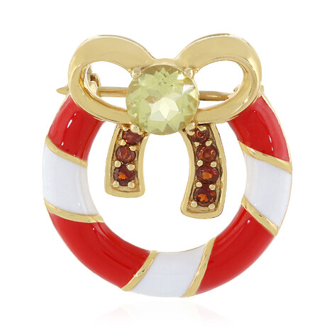 Spilla in argento con Quarzo Ouro Verde