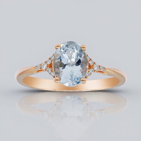 Anello in oro con Acquamarina Brasiliana