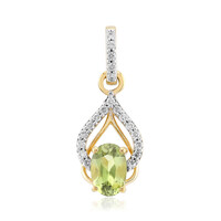 Pendentif en or et Diopside vert de Madagascar