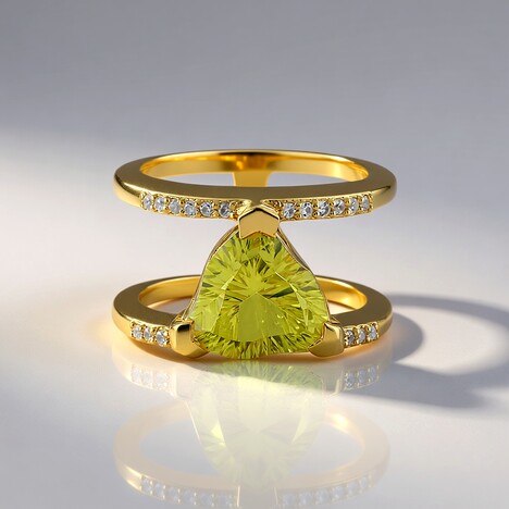 Anello in argento con Quarzo Limone