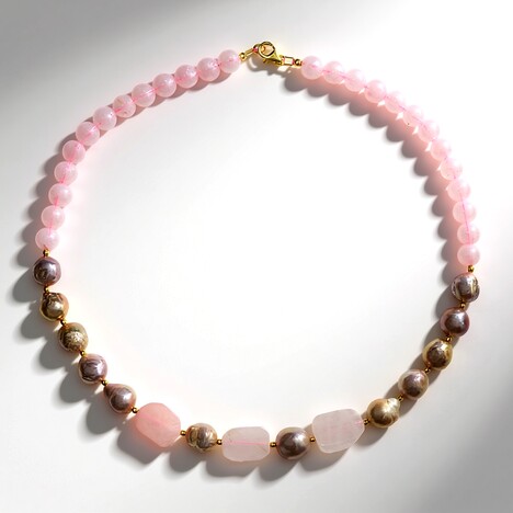 Collana in argento con Quarzo Rosa