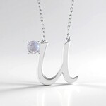 Collana in argento con Pietra di Luna Arcobaleno