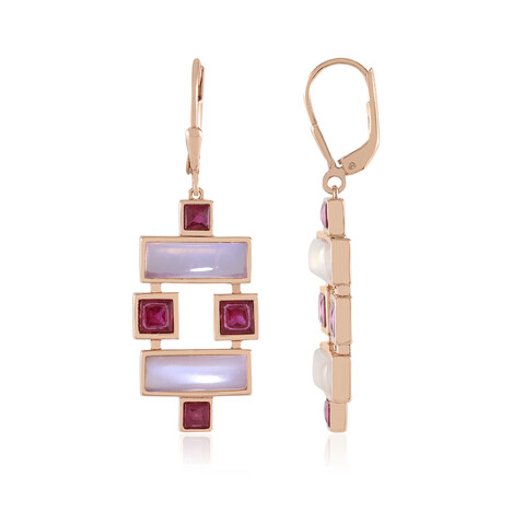 Zilveren oorbellen met witte maanstenen (KM by Juwelo)